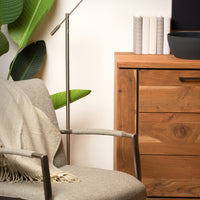 Lampe de lecture sur pied LED Lucide ANSELMO, gradable 9W 3000K, 100-240V, IP20, métal, finition nickel satiné