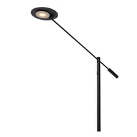 Lucide ANSELMO lampadaire de lecture LED, 9W 3000K dimmable, hauteur 1400mm, Noir Sablé Mat, Métal, IP20