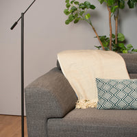 Lucide ANSELMO lampadaire de lecture LED, 9W 3000K dimmable, hauteur 1400mm, Noir Sablé Mat, Métal, IP20