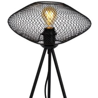 Lucide MESH LED tafellamp, metalen ovaal design, E27 fitting, 40W max, 220-240V, IP20, Mat Zwart, 300x300x410mm