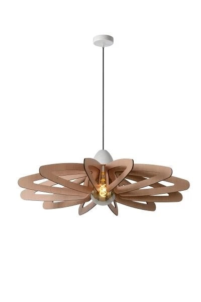 Lucide ZIDANE hanglamp Wit Ø76cm, 1xE27 fitting, MDF en Metaal, IP20, 220-240V