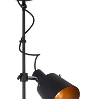 Lucide QUINNY plafondspot Zwart, 1xE27 fitting, stalen behuizing, 360° draaibaar, IP20, 220-240V