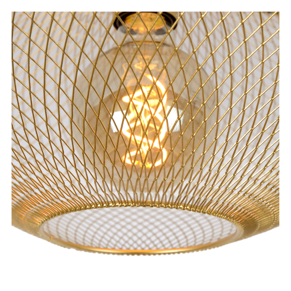 Plafonnier Lucide MESH, 1xE27, 40W max, IP20, métal Sandy Gold, 450x450x240mm design moderne