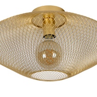 Plafonnier Lucide MESH, 1xE27, 40W max, IP20, métal Sandy Gold, 450x450x240mm design moderne