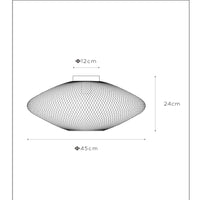 Plafonnier Lucide MESH Ø45cm, douille E27, 220-240V, 40W max, métal noir mat, design moderne IP20