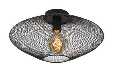 Lucide MESH plafondlamp Ø45cm, E27 fitting, 220-240V, max 40W, metaal mat zwart, IP20 modern design