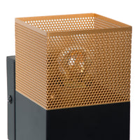Applique murale Lucide RENATE, 1x douille E27, 40W max, métal, noir mat et or, 220-240V, IP20