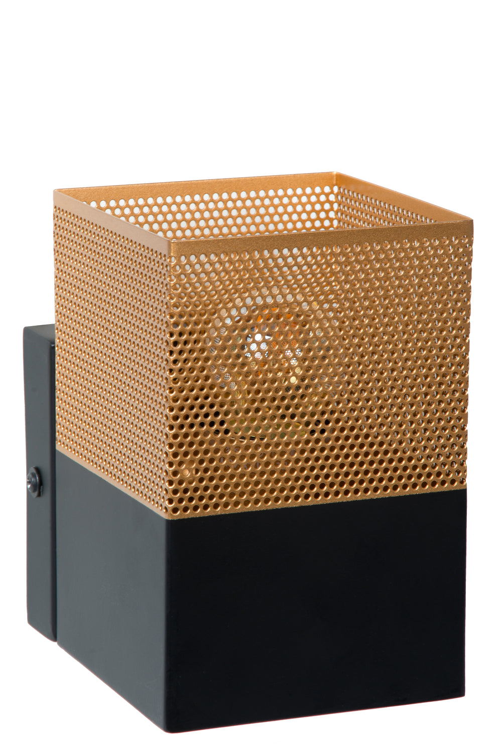 Lucide RENATE wandlamp, 1xE27 fitting, 40W max, metaal, mat zwart en goud, 220-240V, IP20