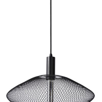 Lucide MESH moderne hanglamp, metalen ovale kap, E27 fitting, max 40W, mat zwart, in hoogte verstelbaar
