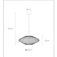 Lucide MESH moderne hanglamp, metalen ovale kap, E27 fitting, max 40W, mat zwart, in hoogte verstelbaar