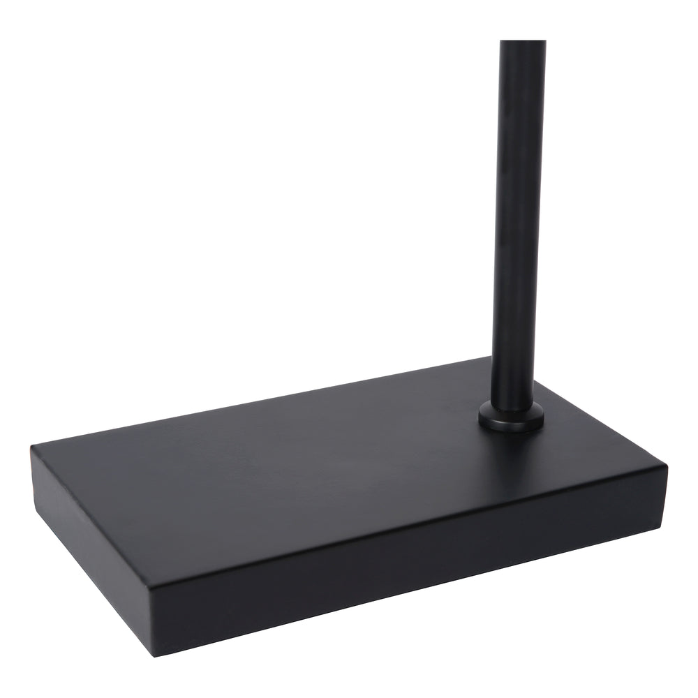 Lampe de table Lucide LEANNE, douille E27, 40W max, 220-240V, IP20, métal noir mat moderne, hauteur 52cm