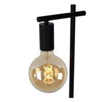 Lampe de table Lucide LEANNE, douille E27, 40W max, 220-240V, IP20, métal noir mat moderne, hauteur 52cm
