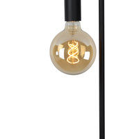Lampe de table Lucide LEANNE, douille E27, 40W max, 220-240V, IP20, métal noir mat moderne, hauteur 52cm