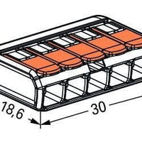 WAGO borne de connexion 5 conducteurs 4mm² 221-415 IP20 compatible CE RoHS 220-240V 25 pièces