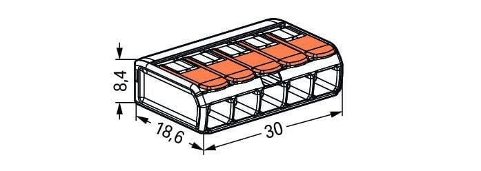 WAGO borne de connexion 5 conducteurs 4mm² 221-415 IP20 compatible CE RoHS 220-240V 25 pièces