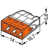 Wago bornier de connexion 3 voies 0,5-2,5 mm² 2273-203 - IP20 compact et fiable pour les petits espaces - 100 pièces