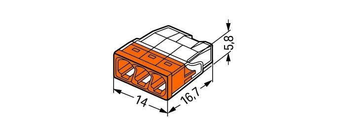 Wago bornier de connexion 3 voies 0,5-2,5 mm² 2273-203 - IP20 compact et fiable pour les petits espaces - 100 pièces