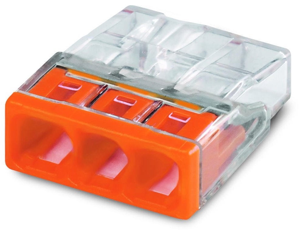 Connecteur LED WAGO 3 voies 0,5-2,5mm² IP20 CE RoHS 220-240V câblage rapide fiable 100 pièces