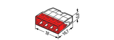 Wago bornier 4-fois 0,5-2,5 mm² avec IP20 pour installations presque étanches à la poussière - ensemble de 100 pièces, marquage CE & RoHS
