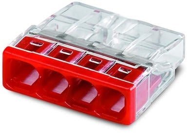 Wago bornier 4-fois 0,5-2,5 mm² avec IP20 pour installations presque étanches à la poussière - ensemble de 100 pièces, marquage CE & RoHS