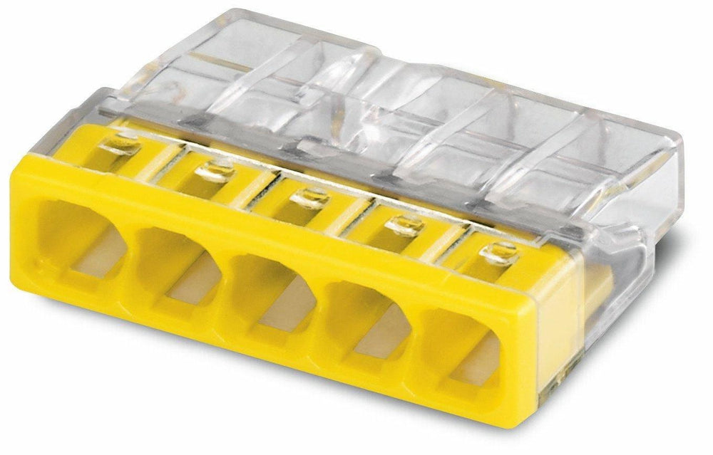 Connecteur LED WAGO 5 voies 0,5-2,5mm², IP20, 220-240V, borne à levier compacte, certifié CE RoHS