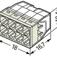 WAGO borne de connexion 8 fois pour fils de 0,5-2,5 mm², protection IP20, certifié CE, idéal pour les espaces compacts