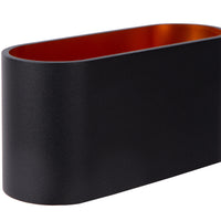 Lucide XERA wandlamp, modern ovaal design, 1xG9 fitting, uplight & downlight, Aluminium Zwart, IP20