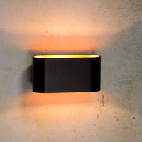Lucide XERA wandlamp, modern ovaal design, 1xG9 fitting, uplight & downlight, Aluminium Zwart, IP20