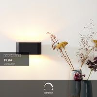 Lucide XERA wandlamp, modern ovaal design, 1xG9 fitting, uplight & downlight, Aluminium Zwart, IP20
