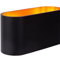 Lucide XERA wandlamp, modern ovaal design, 1xG9 fitting, uplight & downlight, Aluminium Zwart, IP20