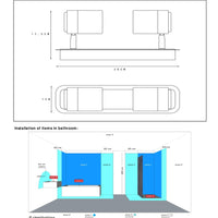 Lucide LENNERT LED badkamer plafonnière spot, 2x5W GU10 dimbaar, 3000K, IP44, Zand Mat Zwart