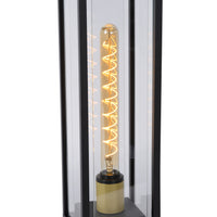Lucide Laurens buiten sokkellamp, E27 fitting, IP54 waterdicht, Zwart metalen behuizing met glazen diffuser