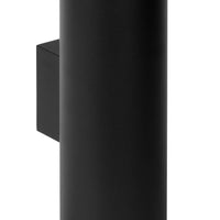 Lucide VOLANTIS Zwarte buitenwandlamp, 2xE27, IP54, uplight & downlight, moderne aluminium cilinder