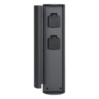 Lucide buiten stopcontactzuil IP44, Type F geaarde stopcontacten, aluminium antraciet afwerking, 40cm hoogte