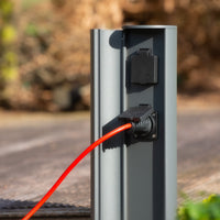 Lucide buiten stopcontactzuil IP44, Type F geaarde stopcontacten, aluminium antraciet afwerking, 40cm hoogte