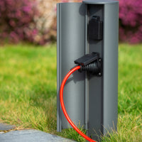 Lucide buiten stopcontactzuil IP44, Type F geaarde stopcontacten, aluminium antraciet afwerking, 40cm hoogte