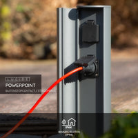 Lucide buiten stopcontactzuil IP44, Type F geaarde stopcontacten, aluminium antraciet afwerking, 40cm hoogte