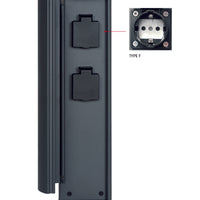 Lucide buiten stopcontactzuil IP44, Type F geaarde stopcontacten, aluminium antraciet afwerking, 40cm hoogte