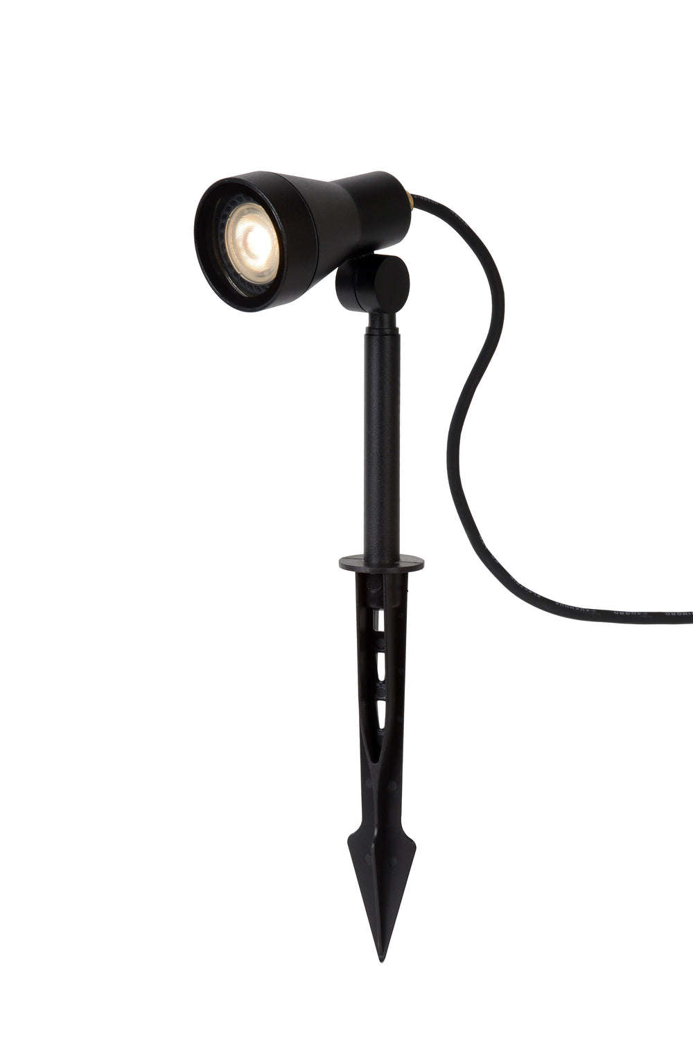 Projecteur de jardin LED Lucide SPIKE, 1x5W GU10 3000K, dimmable, IP54 Luminaire d’extérieur en aluminium noir