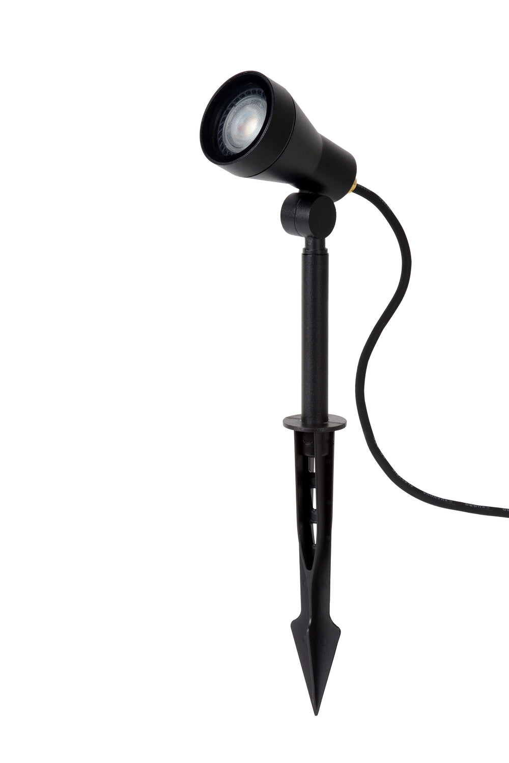 Projecteur de jardin LED Lucide SPIKE, 1x5W GU10 3000K, dimmable, IP54 Luminaire d’extérieur en aluminium noir
