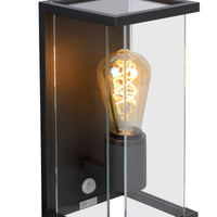 Lucide CLAIRE LED wandlamp Antraciet, 1xE27, IP54, met bewegings- en dag/nachtsensor, 220-240V