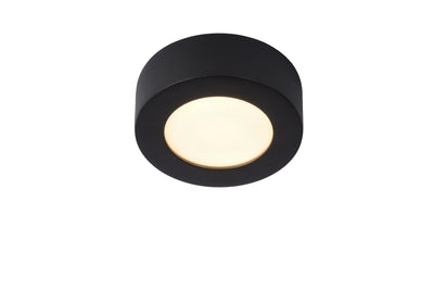 Lucide BRICE LED badkamer plafonnière, rond 8W dimbaar 3000K IP44 Mat Zwart Ø117mm