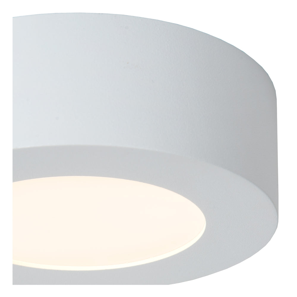 Lucide BRICE plafonnier LED de salle de bains, rond 8W 3000K dimmable, IP44 Blanc Ø117mm