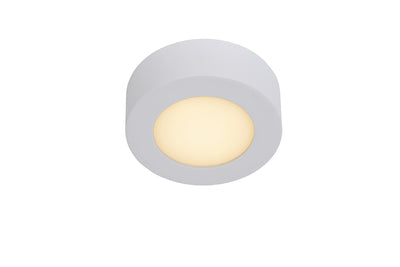 Lucide BRICE LED badkamer plafondlamp, rond 8W 3000K dimbaar, IP44 Wit Ø117mm