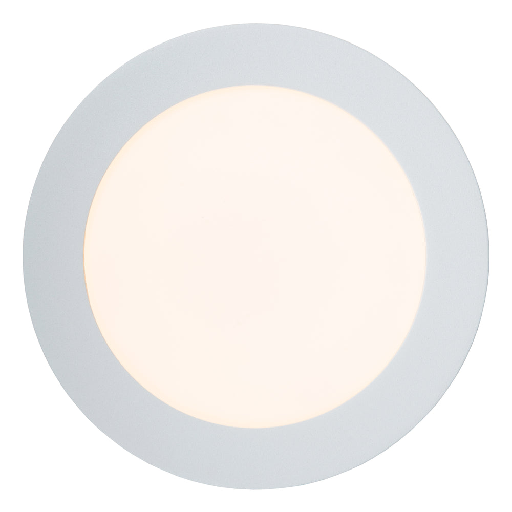 Plafonnier de salle de bains LED Lucide BRICE, rond 18 cm, dimmable 12W 3000K, IP44 Blanc