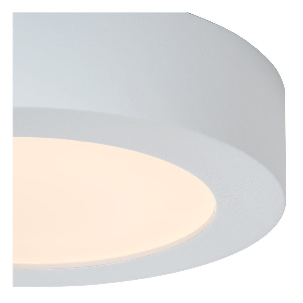 Plafonnier de salle de bains LED Lucide BRICE, rond 18 cm, dimmable 12W 3000K, IP44 Blanc