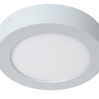 Plafonnier de salle de bains LED Lucide BRICE, rond 18 cm, dimmable 12W 3000K, IP44 Blanc