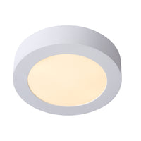 Plafonnier de salle de bains LED Lucide BRICE, rond 18 cm, dimmable 12W 3000K, IP44 Blanc