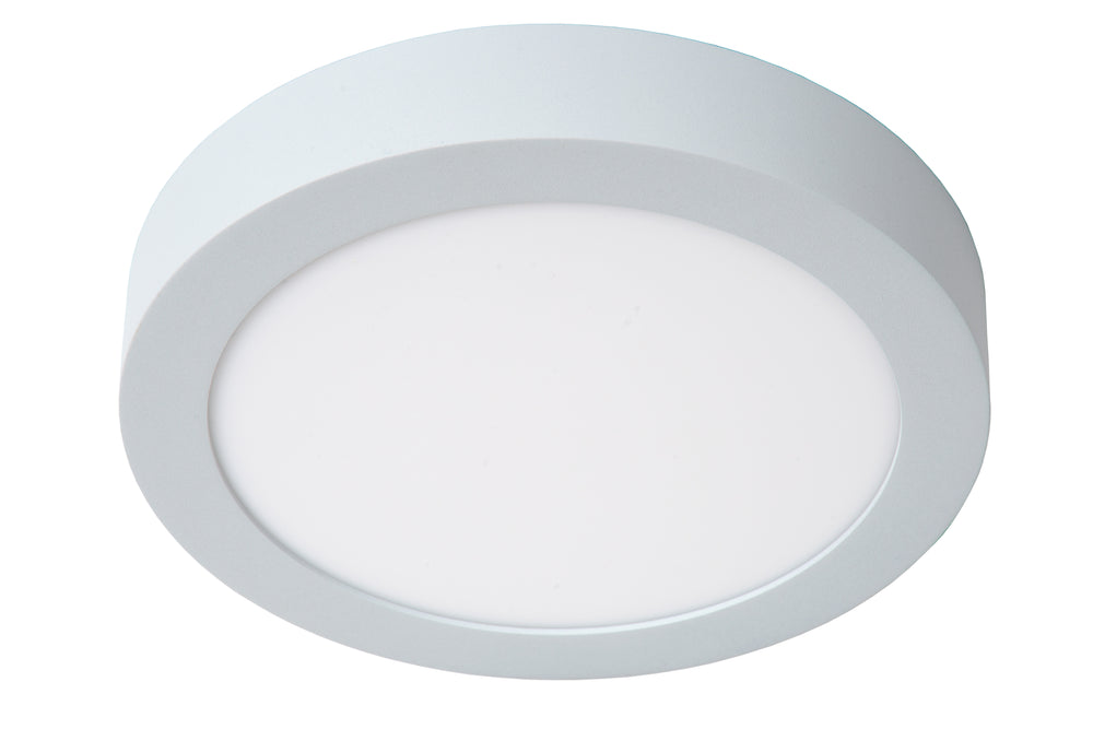 Lucide BRICE LED badkamer plafondlamp, dimbaar 15W 3000K, IP44 rond 24cm Wit modern design