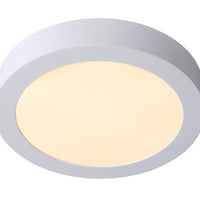 Lucide BRICE LED badkamer plafondlamp, dimbaar 15W 3000K, IP44 rond 24cm Wit modern design